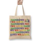 Baskı Dükkanı We Love Rainbows Bez Kadın Günlük Çanta