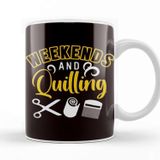Baskı Dükkanı Weekend Quilling Paper Filigree Crafting Hobby Art Craftsman Beyaz Porselen Kupa Bardak