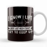 Baskı Dükkanı Weightlifting Like Old Man Bodybuilding Barbell Workout Porselen Beyaz Kupa Bardak