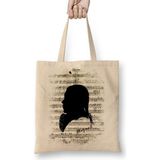 Baskı Dükkanı Wolfgang Amadeus Mozart Piyano Müzik Notaları Bez Çanta