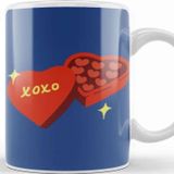 Baskı Dükkanı Xoxo Heart Beyaz Porselen Kupa Bardak