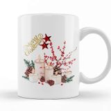 Baskı Dükkanı Yılbaşı Yeni Yıl Konseptli Candle Merry Christmas Kupa Bardak