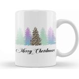 Baskı Dükkanı Yılbaşı Yeni Yıl Konseptli Pine Merry Christmas Porselen Beyaz Kupa Bardak