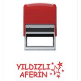 Baskı Life Yıldızlı Aferin Öğretmen Kaşesi Kırmızı