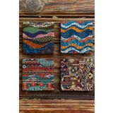 Baskılı Doğaltaş Bardak Altlığı 4'lü Set Desen Tile -OSCAR STONE DECOR COASTER SET