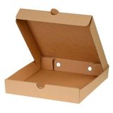Baskılı E Dalga Kare Kıymalı Peynirli Pide Kutusu Kraft Karton - 26x26x4 Cm. - 100 Adet