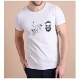 Baskılı erkek tişört beyaz