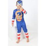 Baskılı Kirpi Sonic Kostümü - Sonic the Hedgehog Costum - Sonic Cosplay