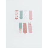 Baskılı Kız Bebek Soket Çorap 7'li (W5) - 5 - 6 Yaş - Pink