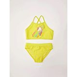 Baskılı kız çocuk bikini takım SARI 10-11 Yaş