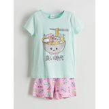 Baskılı Kız Çocuk Şortlu Pijama Takım (S5) - Dropsuz - 3 - 4 Yaş