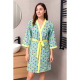 Baskılı Müslin Kimono Bornoz – Unisex |%100 Pamuk Yumuşacık 2 Katlı Doğal Kumaş - MBBL10ANCELİ Anceli