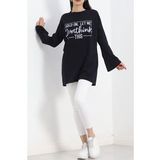 Baskılı Oversize Suprem Tunik Lacivert - 20217.1567.