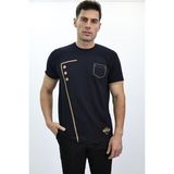 Baskılı Şef T-Shırt Gömlek Aşçı Kıyafeti Chef Aşçı Forması - Siyah - Altın - 2XL