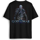 Baskılı Siyah T-Shirt God Of War Ragnarok Gamer Oyun Baskılı Oversize Tişört - XL