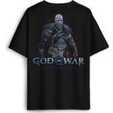 Baskılı Siyah T-shirt God of War Ragnarok Gamer Oyun Baskılı Oversize Tişört