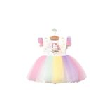 Baskılı UNICORN Kız Elbise 1/4 yaş