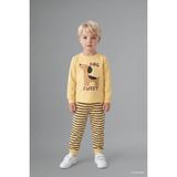 Baskılı ve Çizgili 2'li Pijama Takımı Erkek Bebek