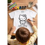 BaskılıTshirt Hello Kitty Tişört Boyama Seti – Çocuk Full Set Fırçalı, Kreatif Elbise Tasarım Oyunu, 3+ Yaş