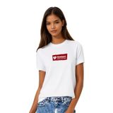 Baskısız & Baskılı Basic Beyaz Kadın Tişört,%100 Pamuklu Tişört (Fragile Baskı, XS)