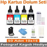 Baskistan Hp Muadil Kartuş Dolum Seti (4X100ML) - Renkli - Siyah