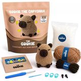 Başlangıç Seviyesi Amigurumi Kapibara Örgü Seti, El Yapımı Tığ İşi Oyuncak, Kahverengi, Tam Set Malzemelerle