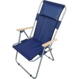 Başlıklı Ahşap Kollu Katlanabilir Piknik Kamp Balkon Sandalyesi Lacivert - 6456 Ecorce Tube Marron - Polyester