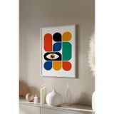 Basquiart Bauhaus Temalı Serisi Beyaz Çerçeveli Poster, Tablo No:3 Beyaz 50 x 70