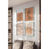 Basquiart Bohem Tarz Temalı 4'lü Beyaz Çerçeveli Poster, Tablo Seti No:3 Beyaz 21 x 30