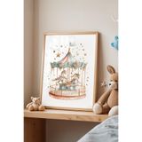 Basquiart Çocuk Odası, Bebek Odası Ahşap Çerçeveli Poster, Tablo No:106 Ahşap 30 x 40