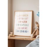 Basquiart Çocuk Odası, Bebek Odası Ahşap Çerçeveli Poster, Tablo No:186 Ahşap 15 x 21