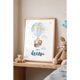 Basquiart Çocuk Odası, Bebek Odası Ahşap Çerçeveli Poster, Tablo No:23 Ahşap 21 x 30