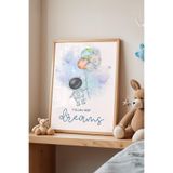 Basquiart Çocuk Odası, Bebek Odası Ahşap Çerçeveli Poster, Tablo No:29 Ahşap 21 x 30