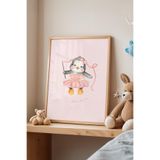 Basquiart Çocuk Odası, Bebek Odası Ahşap Çerçeveli Poster, Tablo No:37 Ahşap 21 x 30