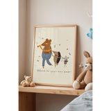 Basquiart Çocuk Odası, Bebek Odası Ahşap Çerçeveli Poster, Tablo No:39 Ahşap 33 x 48