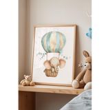 Basquiart Çocuk Odası, Bebek Odası Ahşap Çerçeveli Poster, Tablo No:46 Ahşap 50 x 70