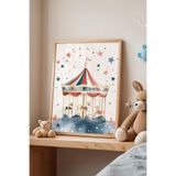 Basquiart Çocuk Odası, Bebek Odası Ahşap Çerçeveli Poster, Tablo No:49 Ahşap 21 x 30