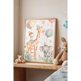 Basquiart Çocuk Odası, Bebek Odası Ahşap Çerçeveli Poster, Tablo No:77 Ahşap 21 x 30
