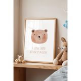 Basquiart Çocuk Odası, Bebek Odası Ahşap Çerçeveli Poster, Tablo No:96 Ahşap 21 x 30