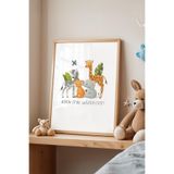 Basquiart Çocuk Odası, Bebek Odası Ahşap Çerçeveli Poster, Tablo No:98 Ahşap 21 x 30