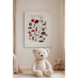 Basquiart Çocuk Odası, Bebek Odası Beyaz Çerçeveli Poster, Tablo No:185 Beyaz 30 x 40