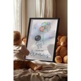 Basquiart Çocuk Odası, Bebek Odası Siyah Çerçeveli Poster, Tablo No:29 Siyah 30 x 40