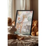 Basquiart Çocuk Odası, Bebek Odası Siyah Çerçeveli Poster, Tablo No:77 Siyah 33 x 48