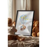 Basquiart Çocuk Odası, Bebek Odası Siyah Çerçeveli Poster, Tablo No:9 Siyah 33 x 48
