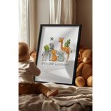 Basquiart Çocuk Odası, Bebek Odası Siyah Çerçeveli Poster, Tablo No:98 Siyah 15 x 21