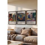 Basquiart Henri Matisse Temalı 3'lü Siyah Çerçeveli Poster, Tablo Seti No:18 Siyah 15 x 21
