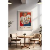 Basquiart Henri Matisse Temalı Serisi Beyaz Çerçeveli Poster, Tablo Duvar Dekoru No:15 Beyaz 30 x 40