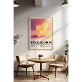 Basquiart Kokteyl Temalı Serisi Ahşap Çerçeveli Poster, Tablo, Cafe, Restoran, Mutfak Duvar Dekoru No:3 Ahşap 30 x 40