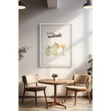 Basquiart Kokteyl Temalı Serisi Beyaz Çerçeveli Poster, Tablo, Cafe, Restoran, Mutfak Duvar Dekoru No:33 Beyaz 33 x 48