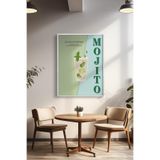 Basquiart Kokteyl Temalı Serisi Beyaz Çerçeveli Poster, Tablo, Cafe, Restoran, Mutfak Duvar Dekoru No:51 Beyaz 50 x 70